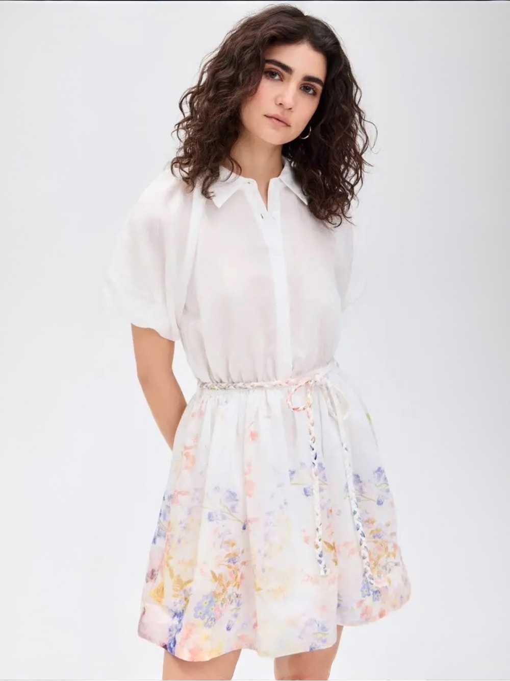 En Saison Taylorann Floral Puff Sleeve Mini Dress Sz XS MSRP $156 NWT
